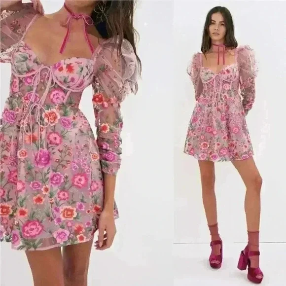 loft floral ruffle midi dress Bianca Floral Ruffle Midi Dress S